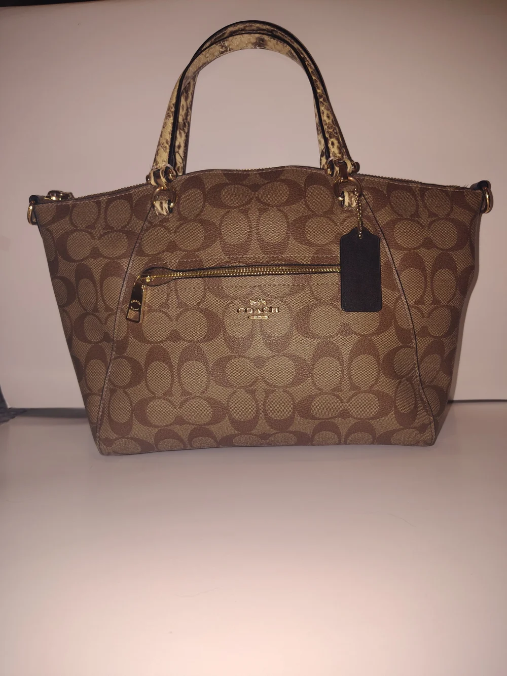COACH Signature Canvas Satchel in Brown